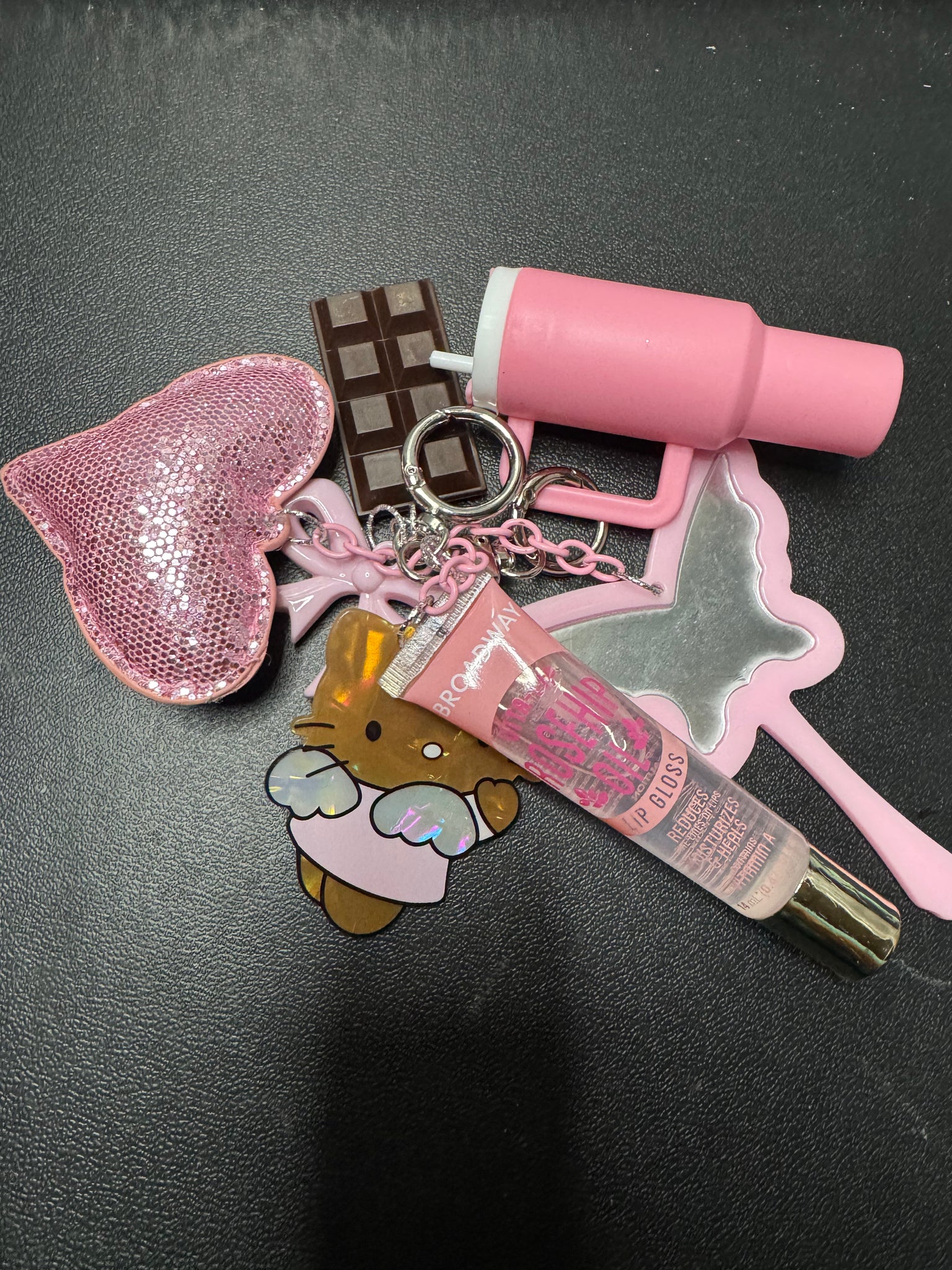 Lipgloss junk keychain/ purse charm