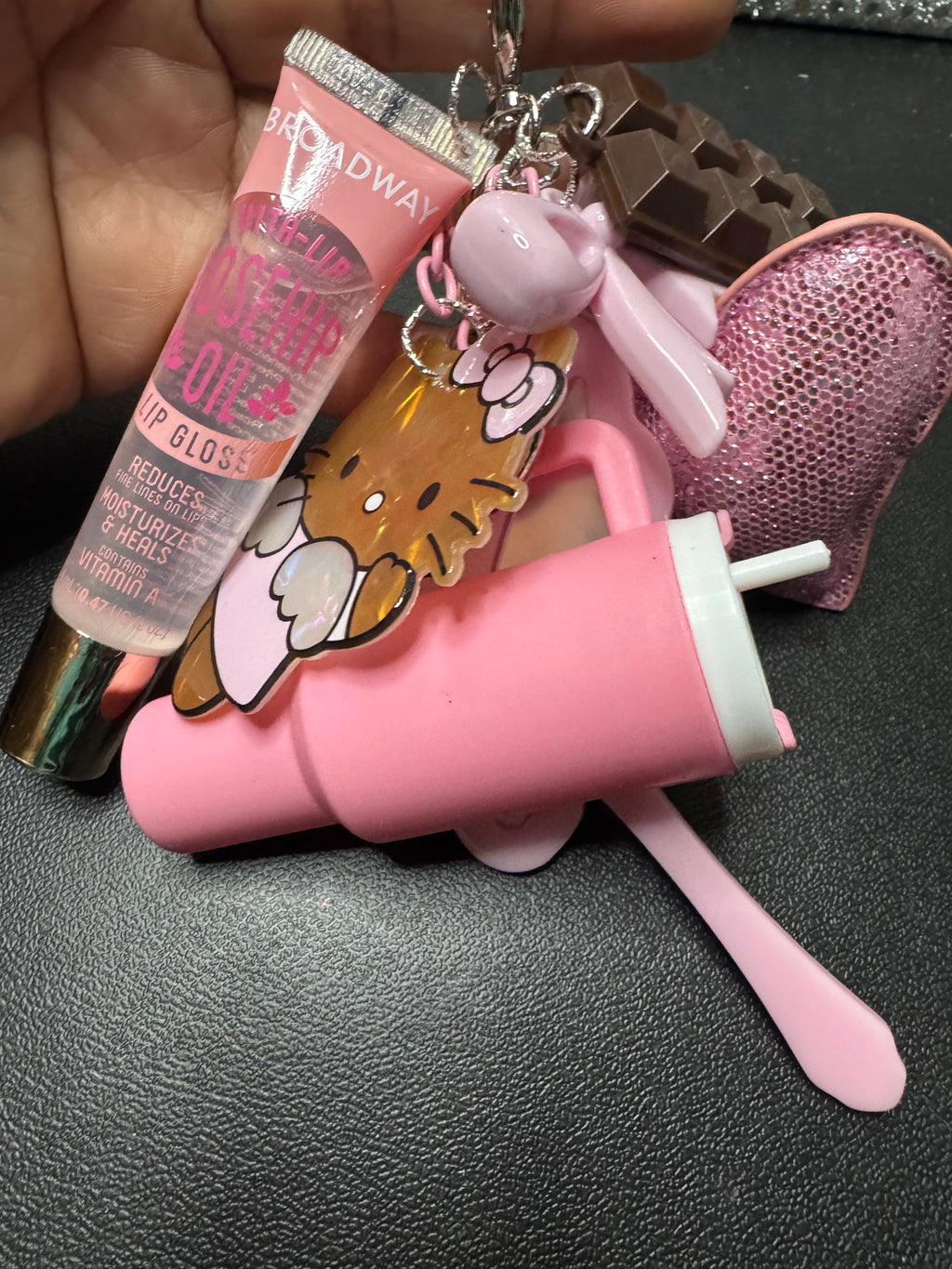 Lipgloss junk keychain/ purse charm