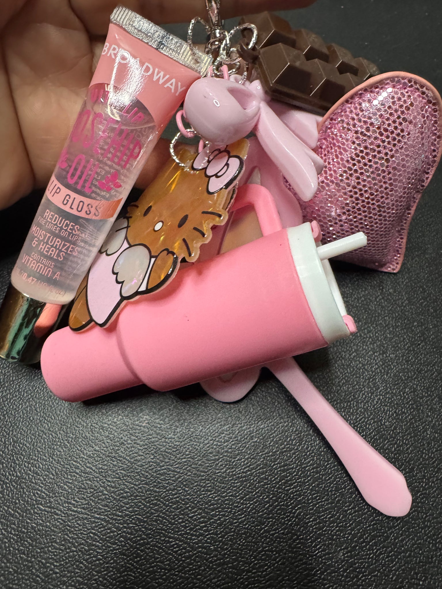 Lipgloss junk keychain/ purse charm